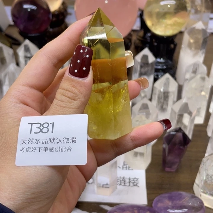 水晶天然水晶柱子未镶嵌木*