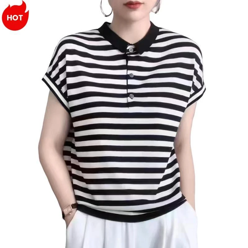 XY24118女士针织衫时尚百搭夏季翻领