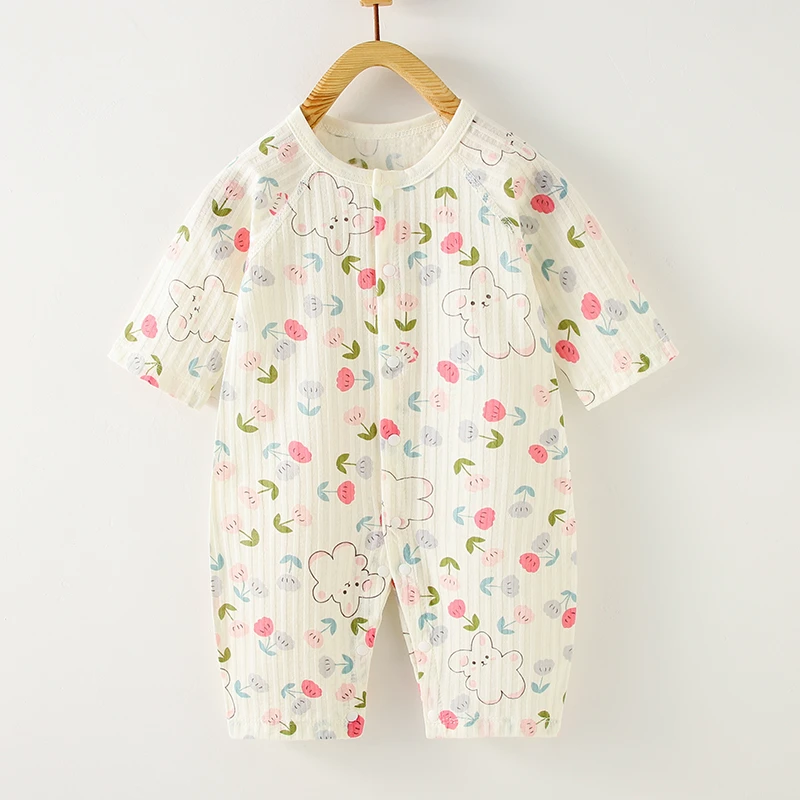 【宠粉福利】婴儿夏季空调服宝宝薄款纯棉连体衣服