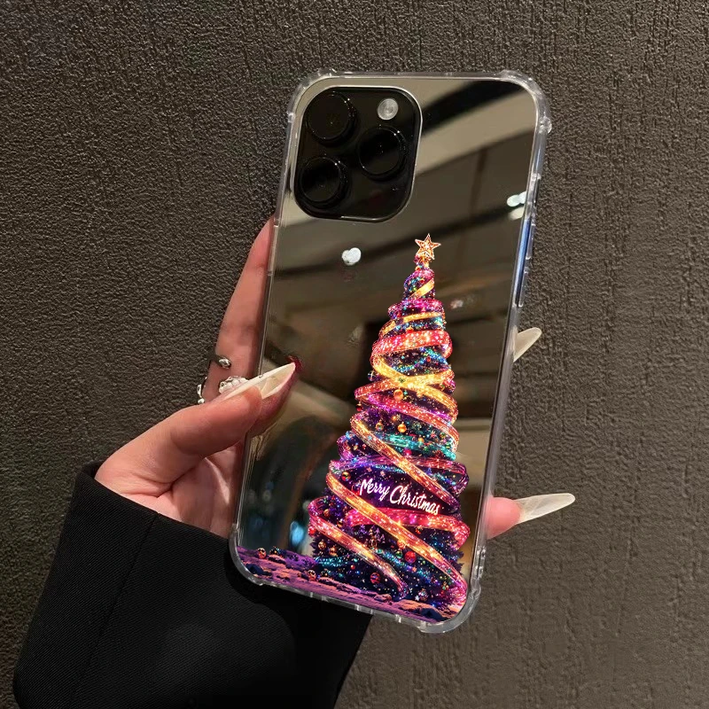 梦幻圣诞树镜面手机壳适用iPhone17promax苹果14圣诞节1316少女15