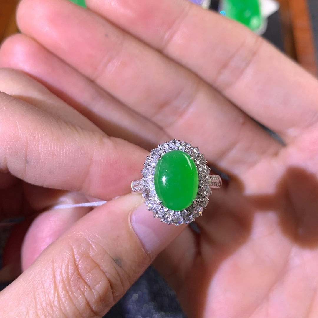 翡翠18K金镶嵌戒指两用款