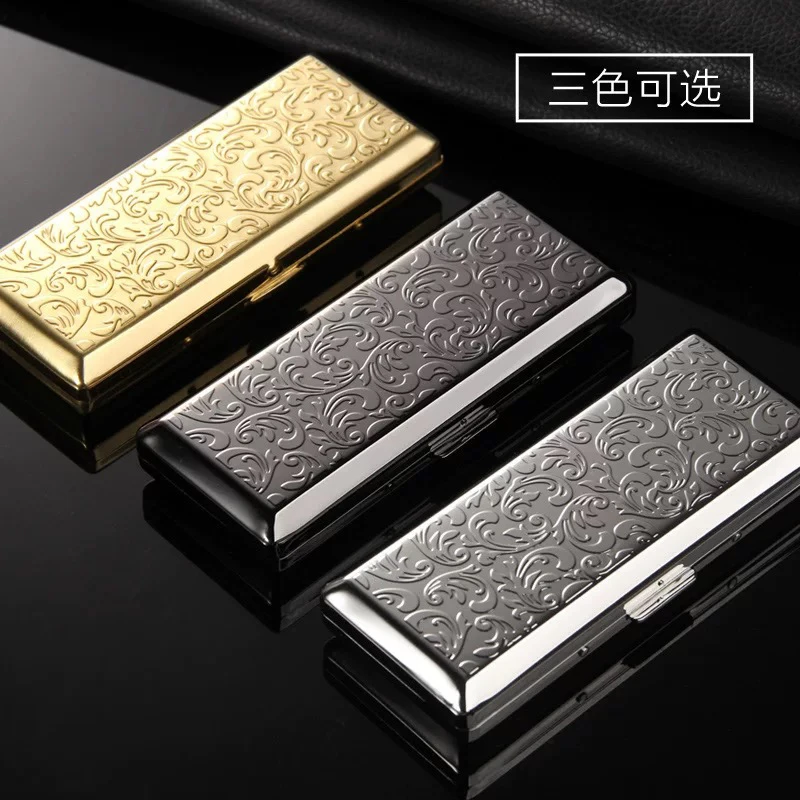 唐草纹便携金属烟盒粗支细支通用小巧精致
