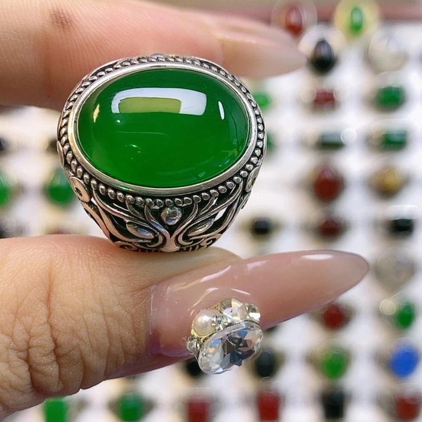 【闪购商品】银S925镶嵌戒指玛瑙/玉髓用****0