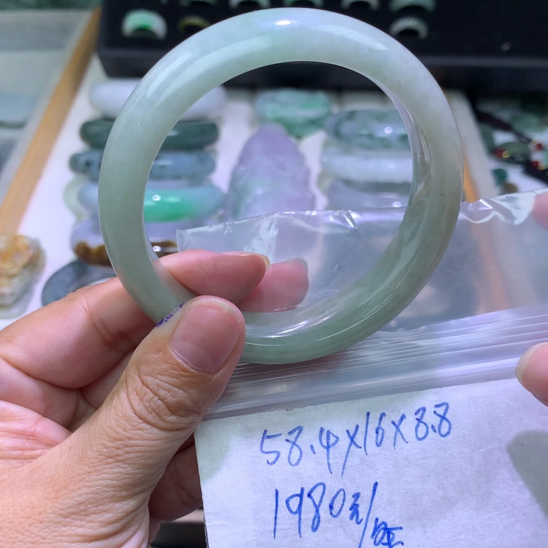 未镶嵌定制翡翠手镯58.5