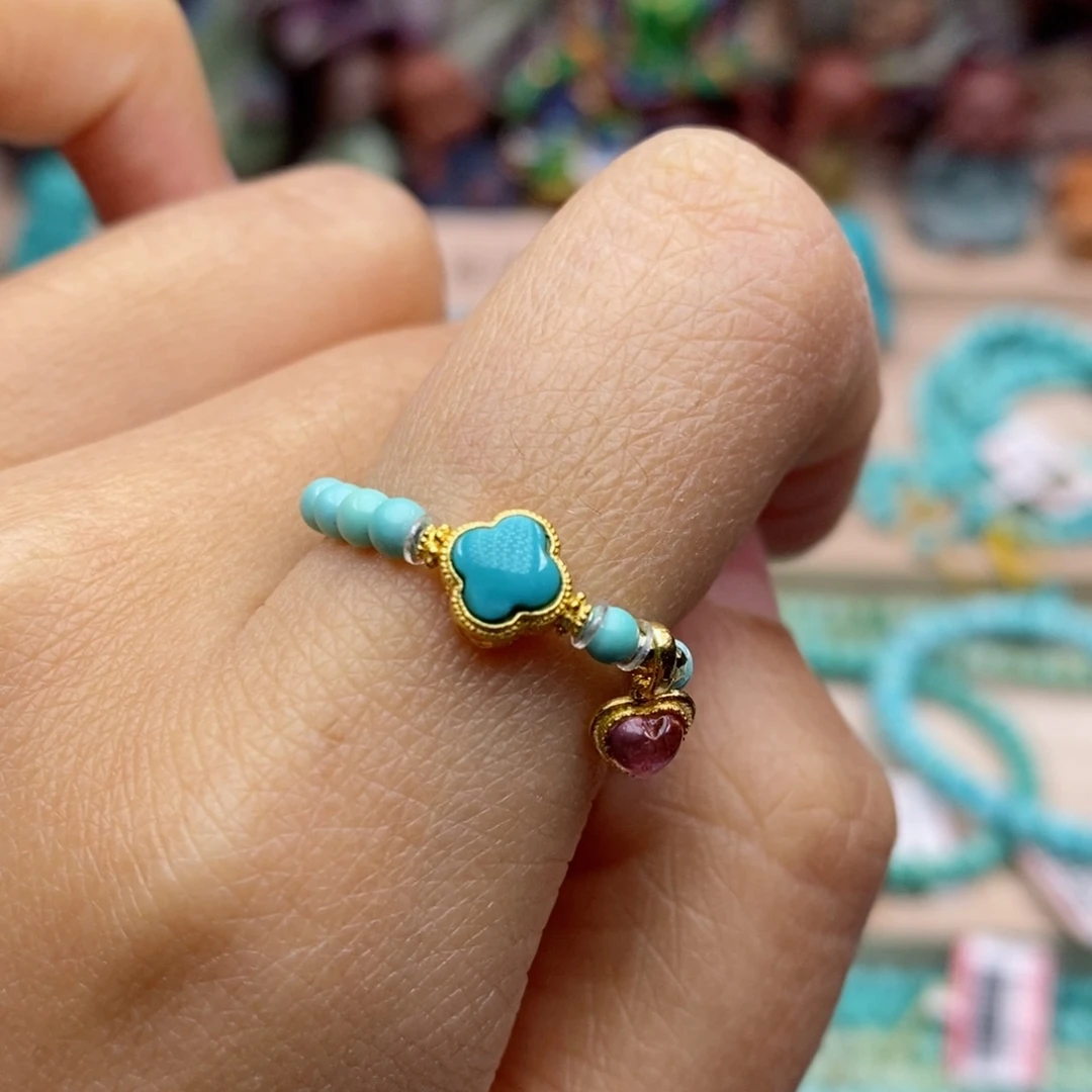 绿松石珠宝奇石18K金镶嵌