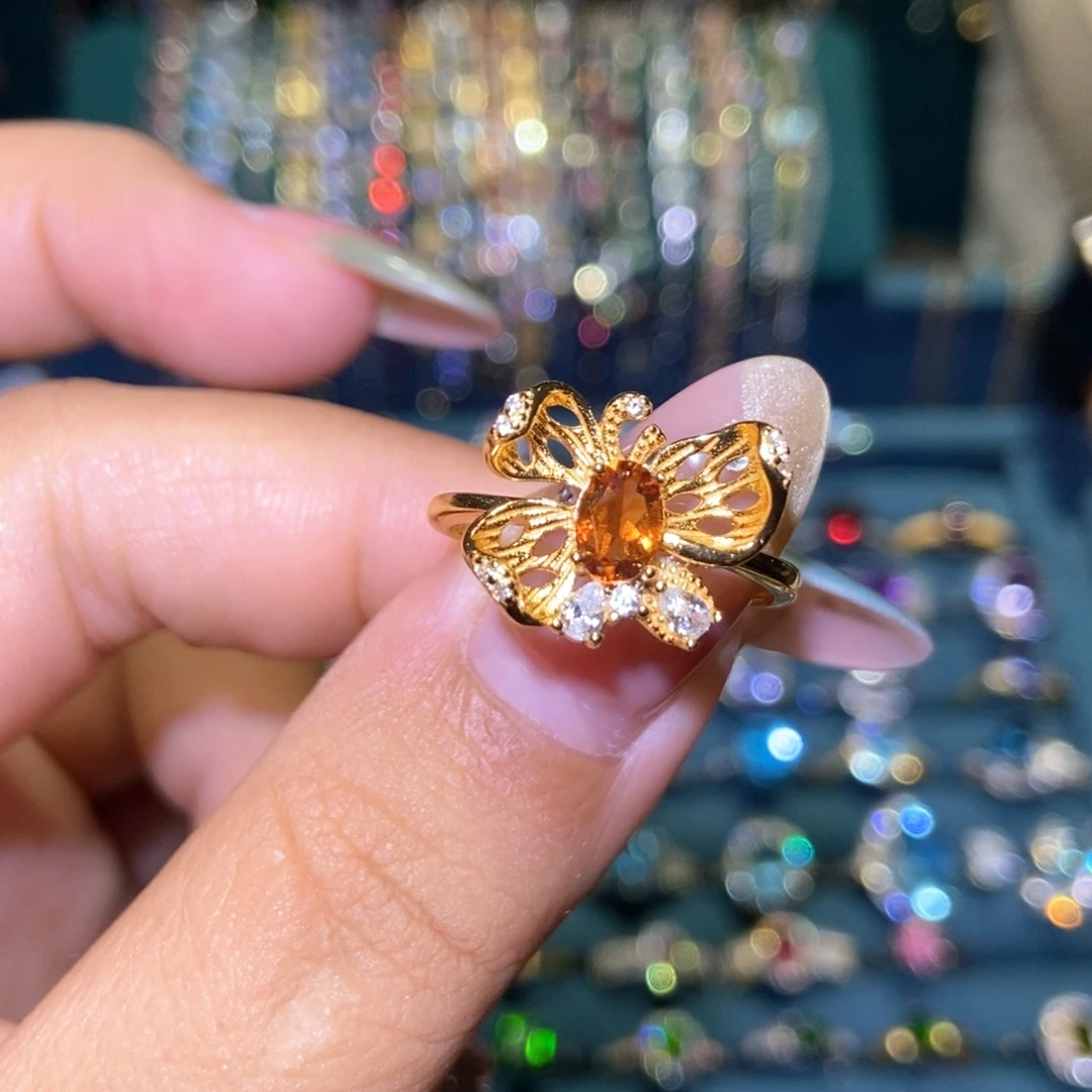 银S925镶嵌戒指黄晶