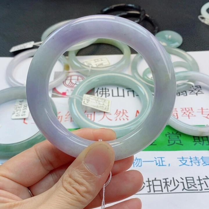 翡翠未镶嵌手镯胖圆条手镯57-58圈口