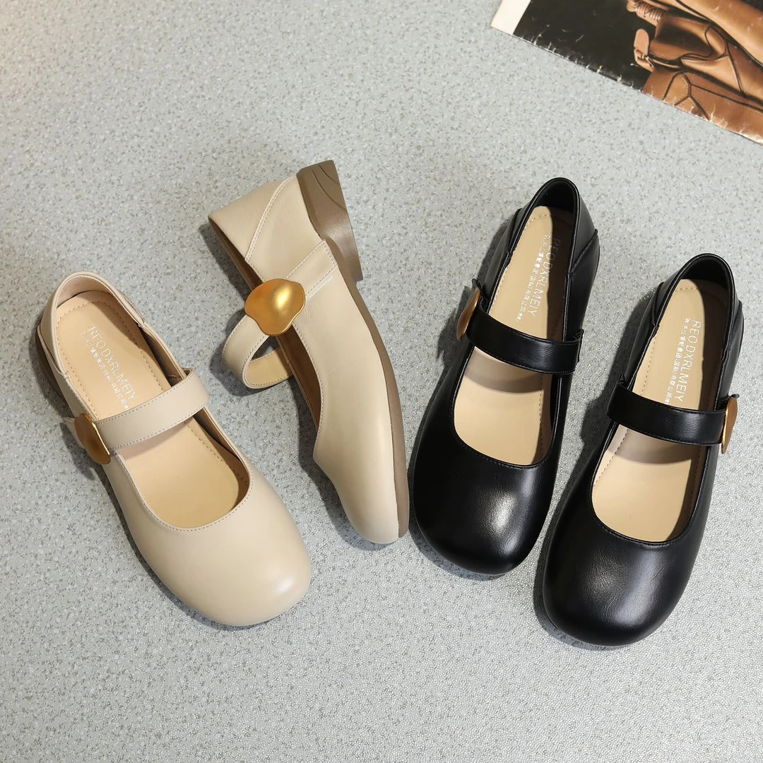 5177新款魔术贴矮跟舒适百搭软底圆头小单鞋