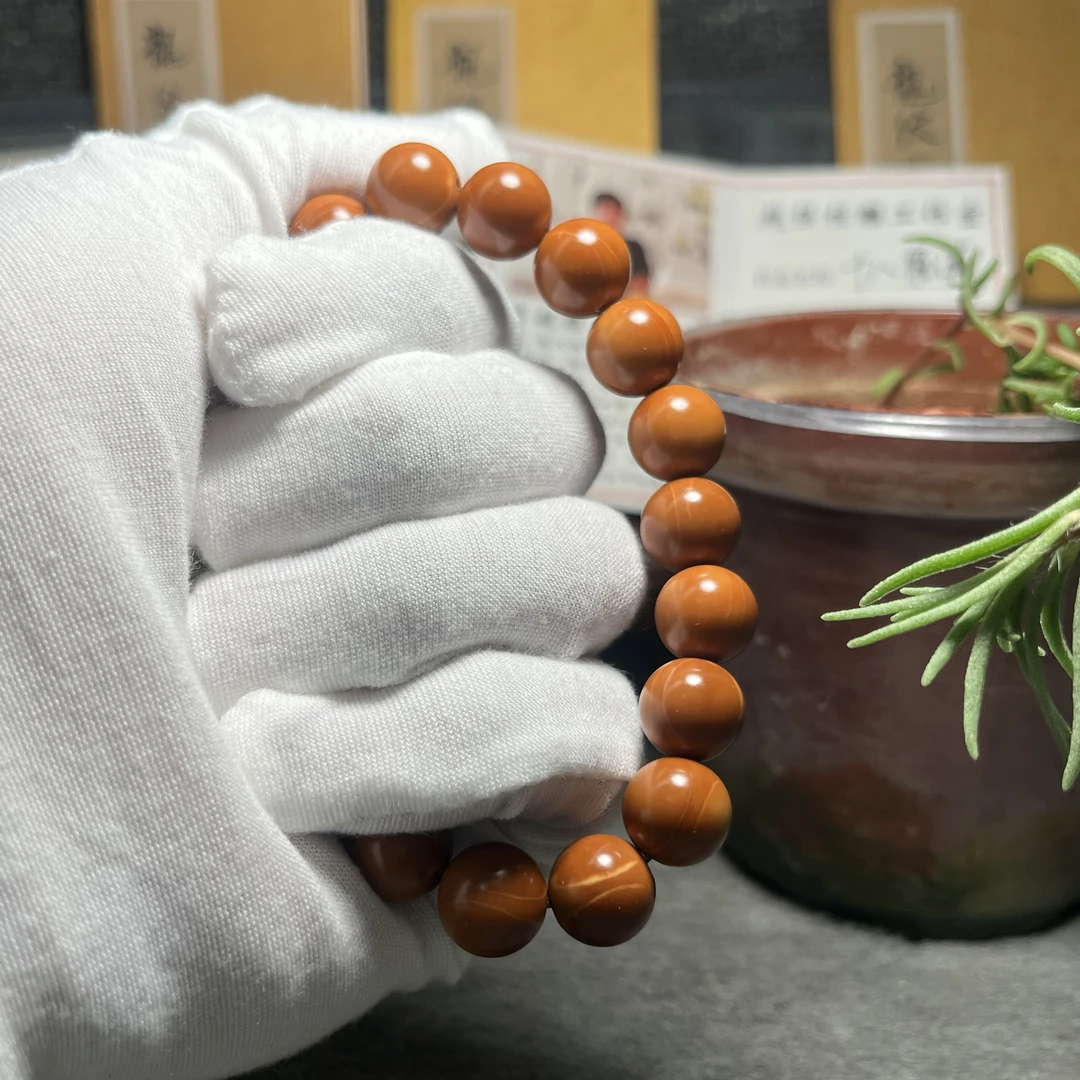 橄榄核手串正圆光珠素核纯手工橄榄核雕素珠文玩念珠