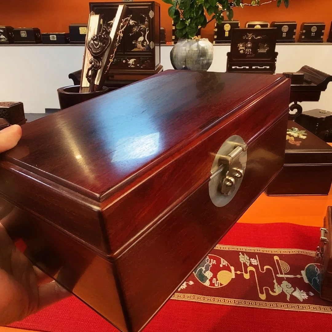 农***人金属印度小叶紫檀首饰盒