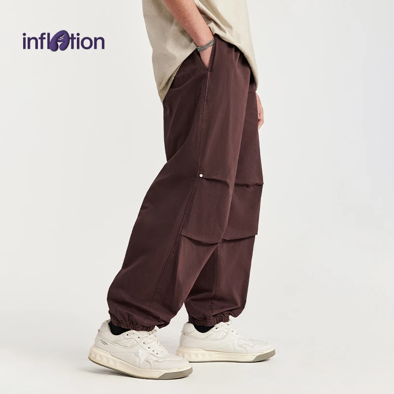 膨胀潮牌阿苏特染成衣洗水6色纯棉工装休闲百搭慢跑束脚裤长裤男