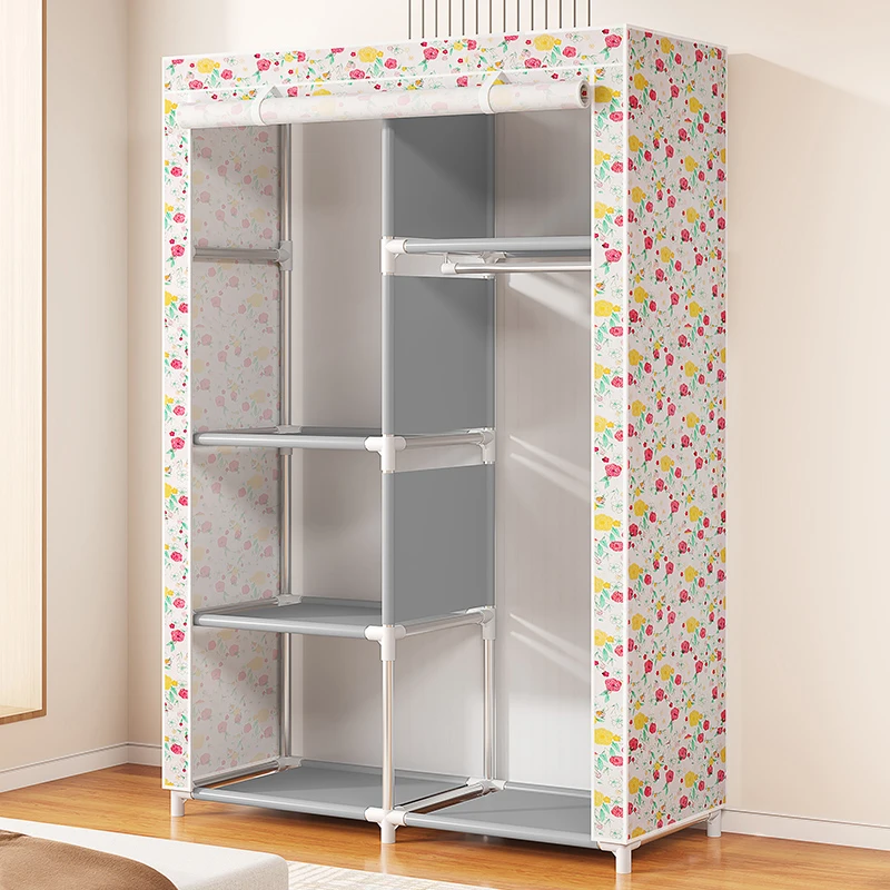 简易衣柜家用卧室布衣柜出租房用结实耐用防尘收纳柜置物布艺衣橱