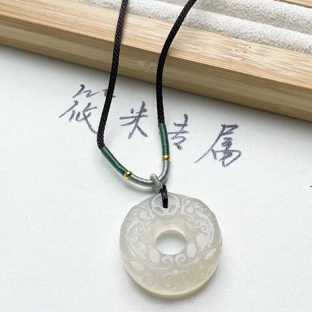 龙纹平安扣玉髓（多样性发）项链ZL011 ZLB