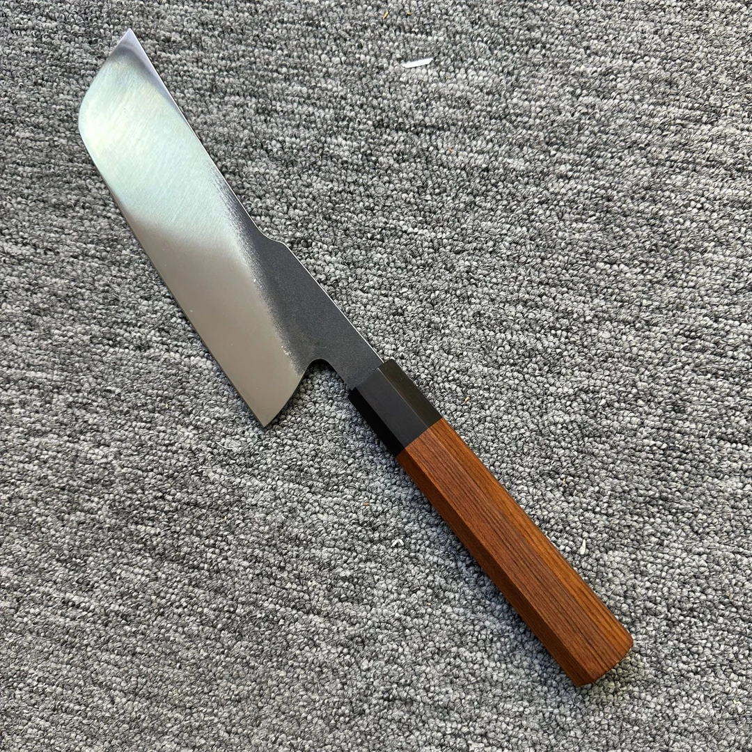 八角柄日式小菜切反曲背手工款式黑色家用