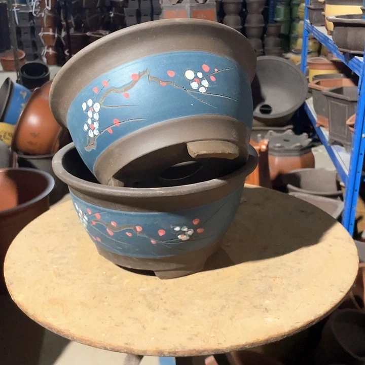 蓝色富贵点彩中号一对