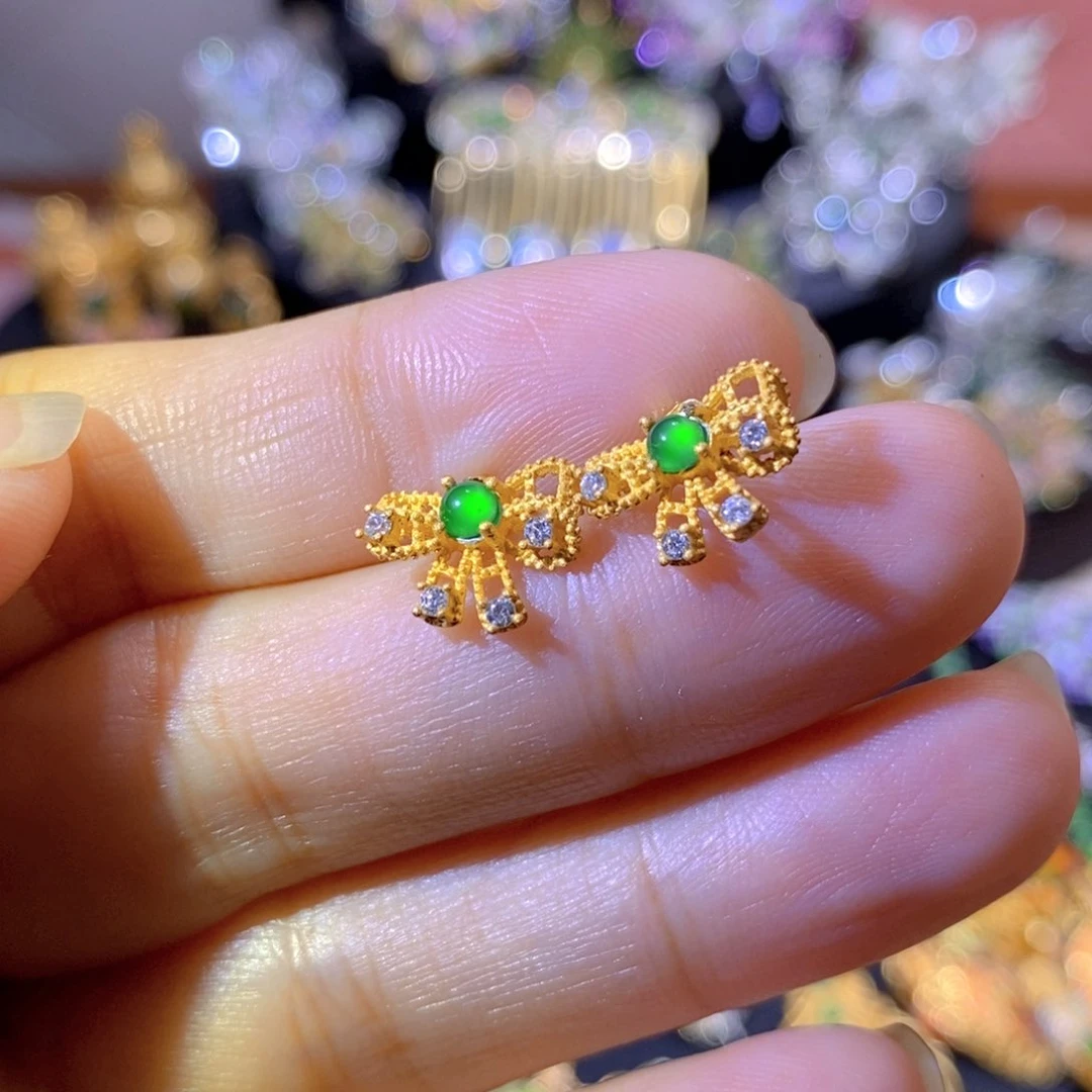 吊坠(不含链)银S925镶嵌翡翠