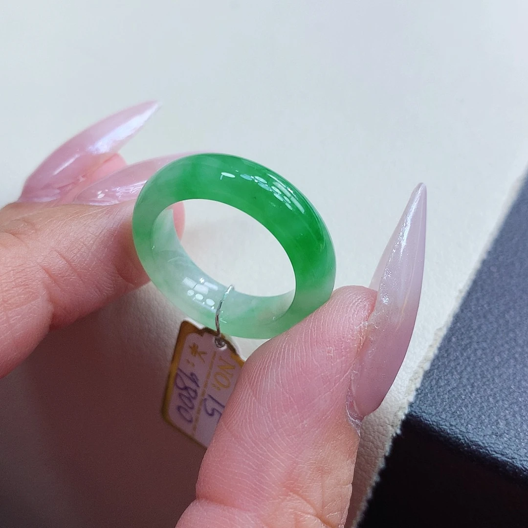 未镶嵌戒指翡翠14-15号
