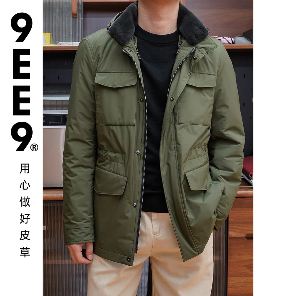 B鎵意大利雷蒙塔(带标发货)猎装铁灰短二貂绒内胆双穿外套2338