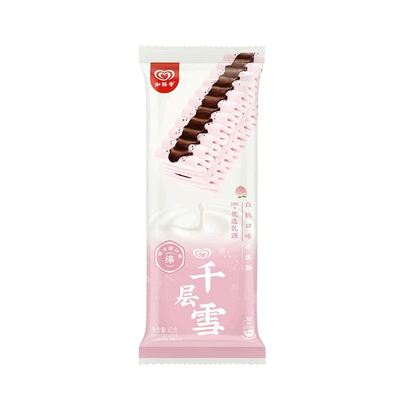 千层雪棒白桃口味冰淇淋单支装(62G)雪糕同城配
