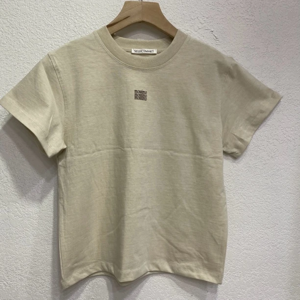 韩国东大门螺纹领字母半袖/NO7天/1800222.