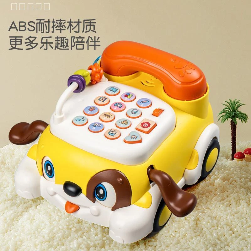 卡通萌趣早教机宝宝益智玩具声光款小狗电话车摆摊玩具夜市爆款