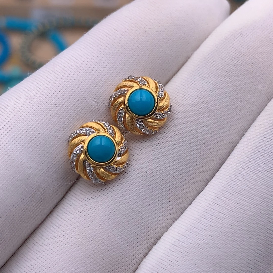 绿松石银S925镶嵌珠宝奇石