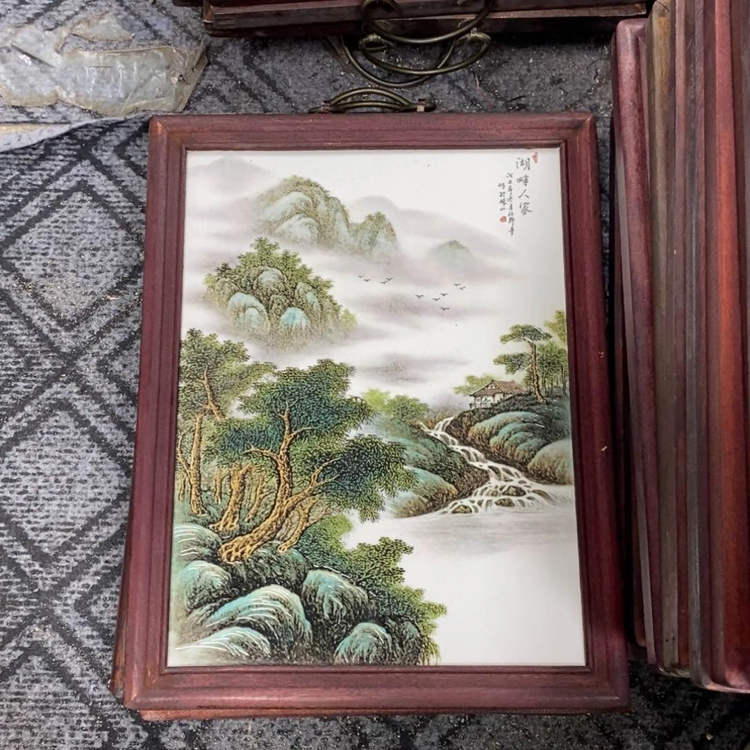 瓷片37*28 景德镇瓷板画柴窑烧制