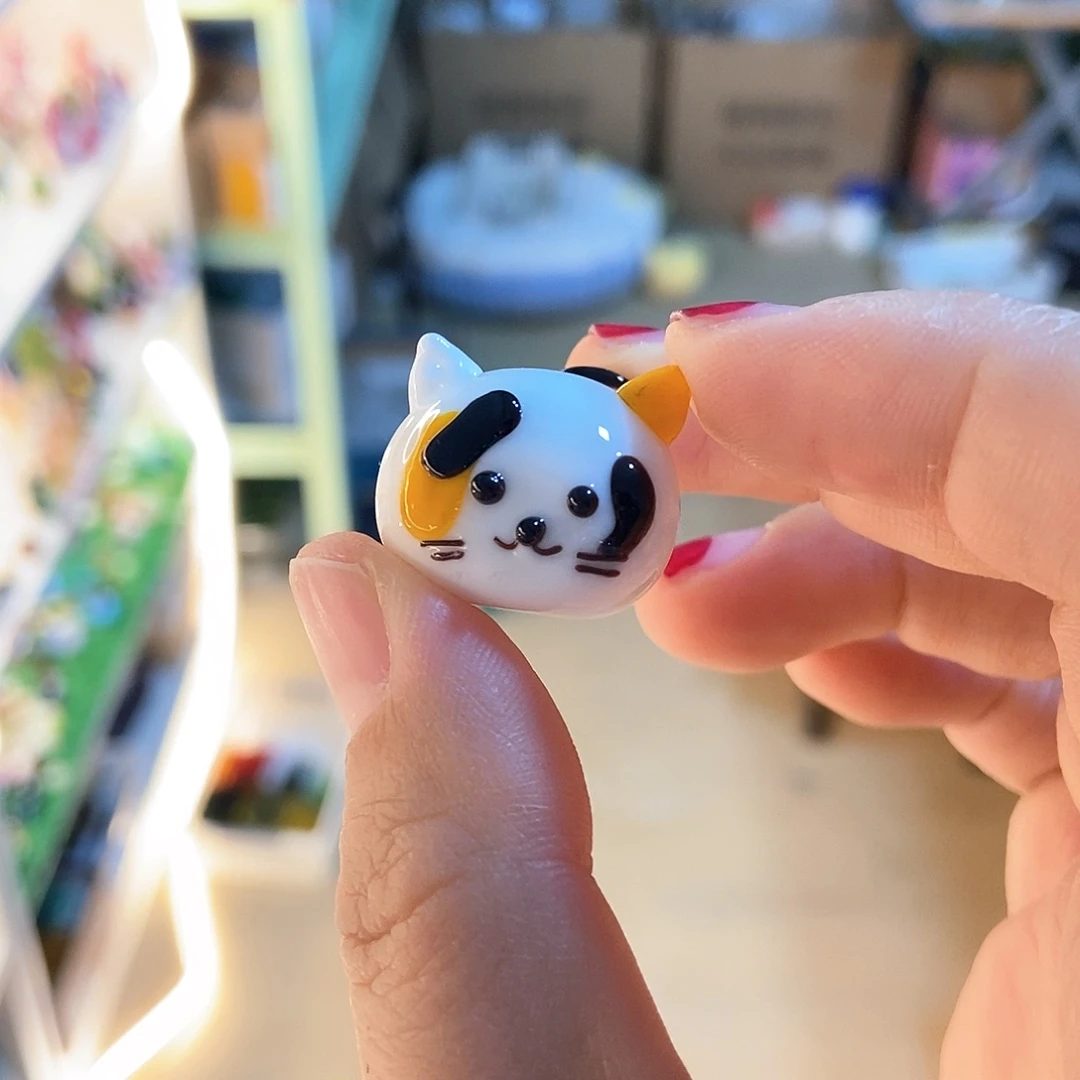 琉璃手工艺品三花猫