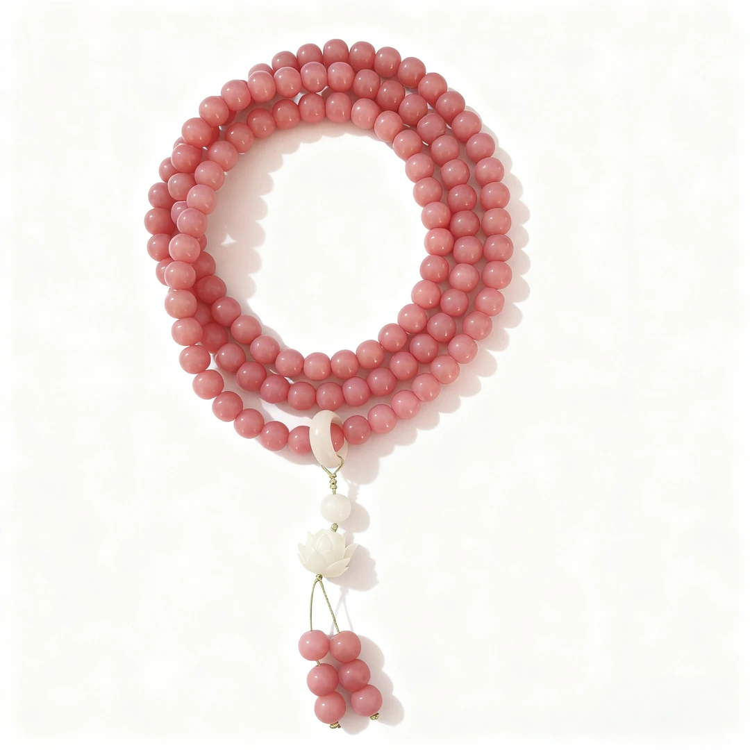 乌梅子藕粉菩提108颗苹果珠莲花挂坠 精品手串 无礼盒-STJ 058