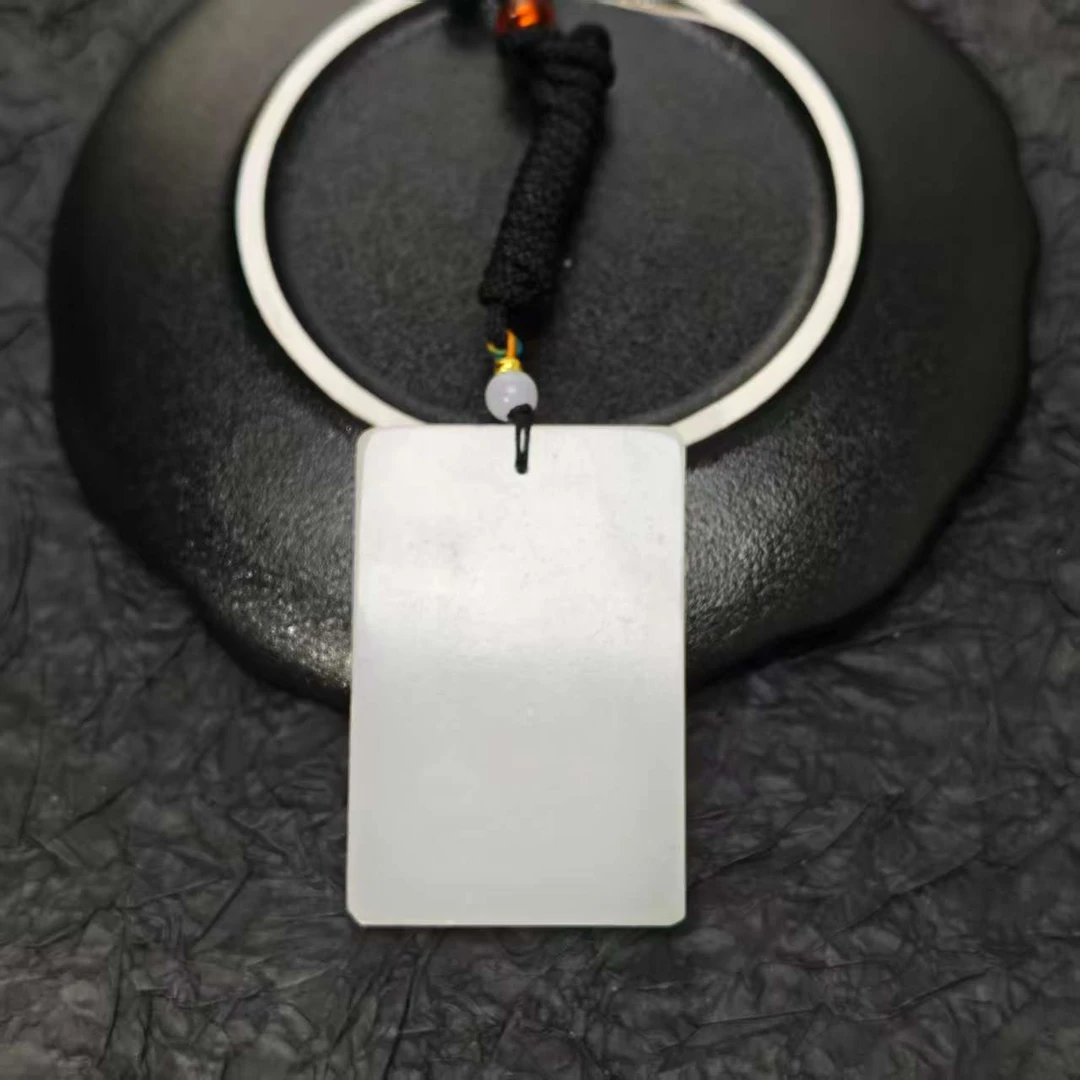 天然白糯无事牌吊坠一枚