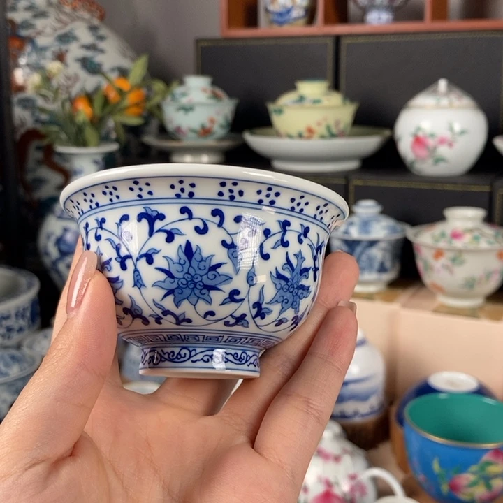 杯折葵非器缠枝莲小压手