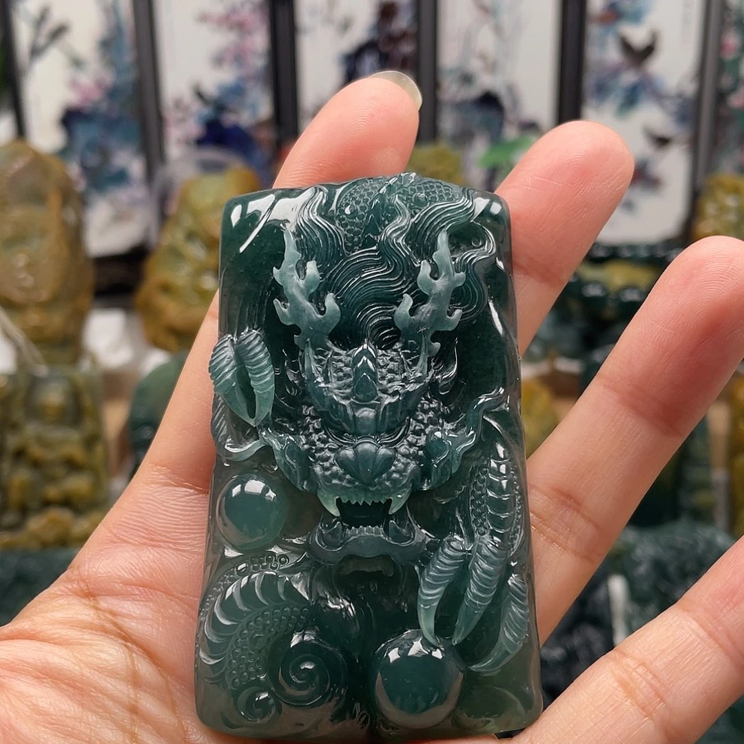 颈饰未镶嵌翡翠天然翡翠a货龙