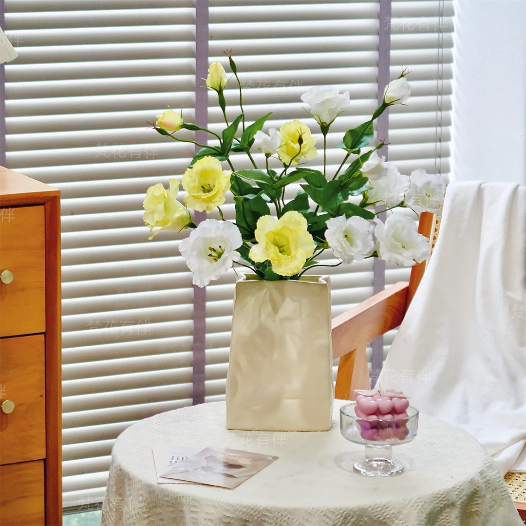 洋桔梗花仿真花束摆件客厅假花摆设绢花北欧ins风餐桌花