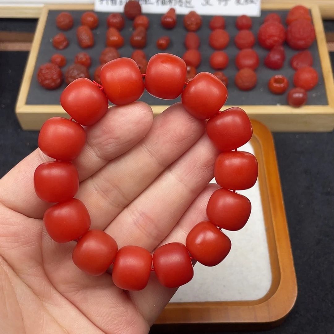 南红玛瑙47号保山卡16老型手链拍二发一未镶嵌玉**言