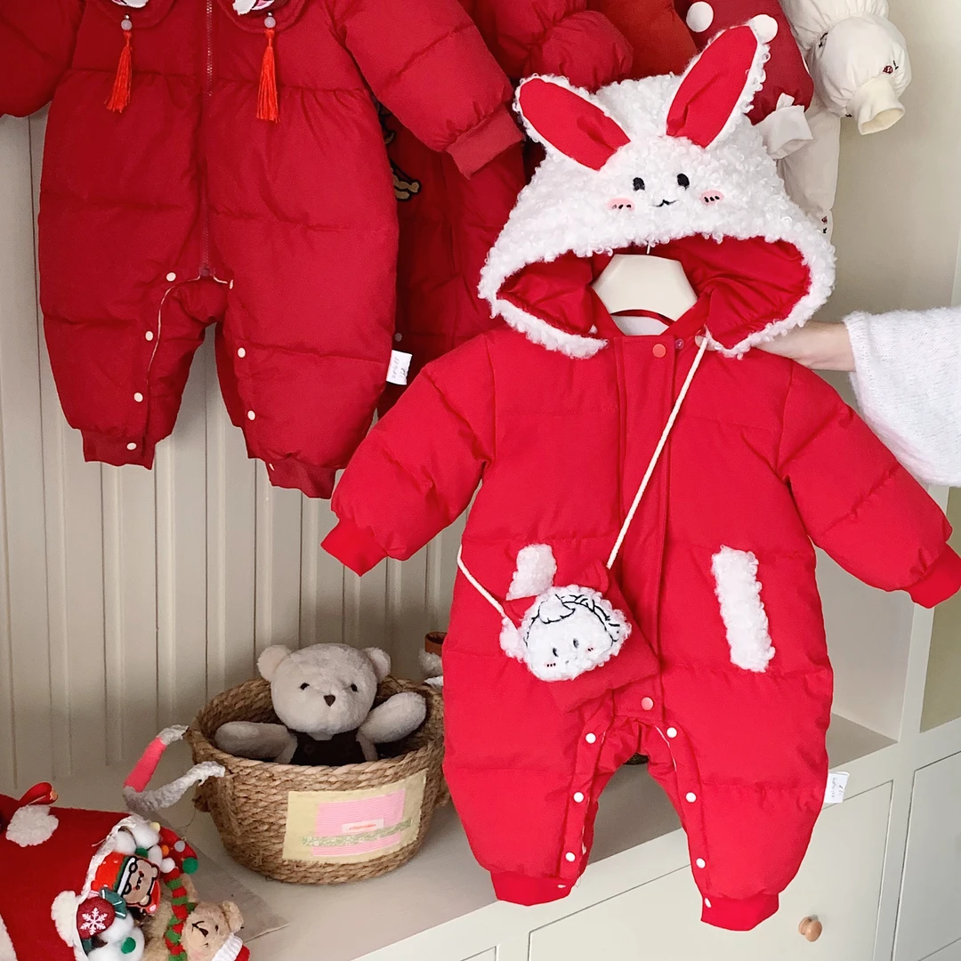 【爬服清版】米妈童装专享2025冬季新品男女宝宝哈衣婴幼儿年服
