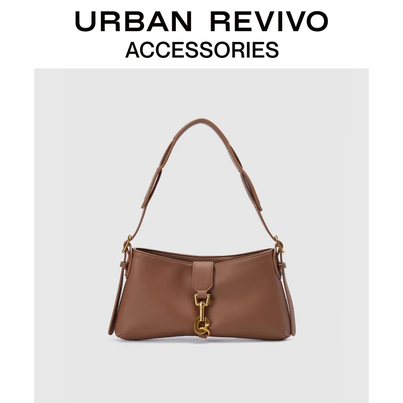【HOT】URBAN REVIVO2025秋季新款女士扣饰法棍单肩包UAWB50206