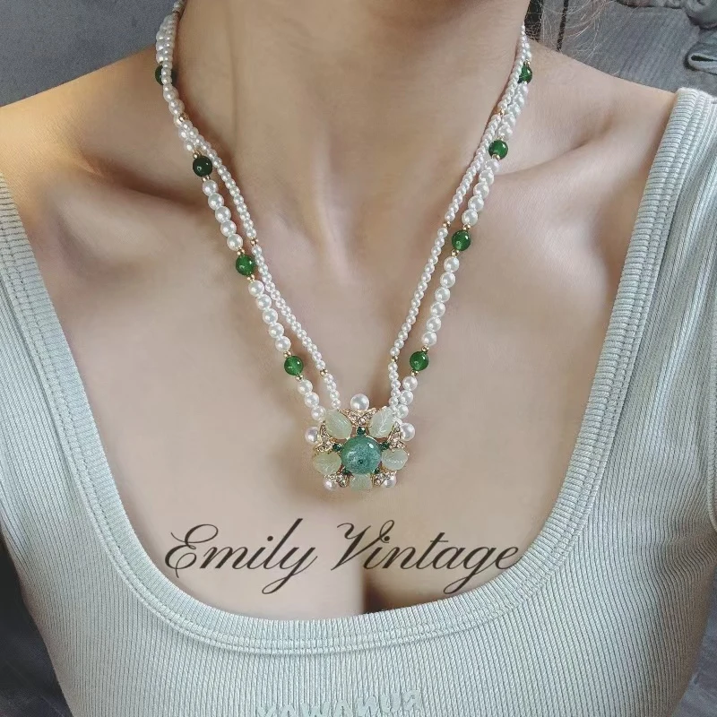 铜合金仿珍珠项链 铜合金仿水晶项链 【1663】Emily Vintage珍藏款
