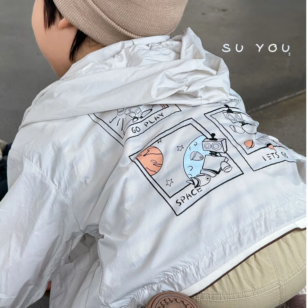 机器人拉链薄款连帽防晒男夏季韩版休闲印花防晒衣