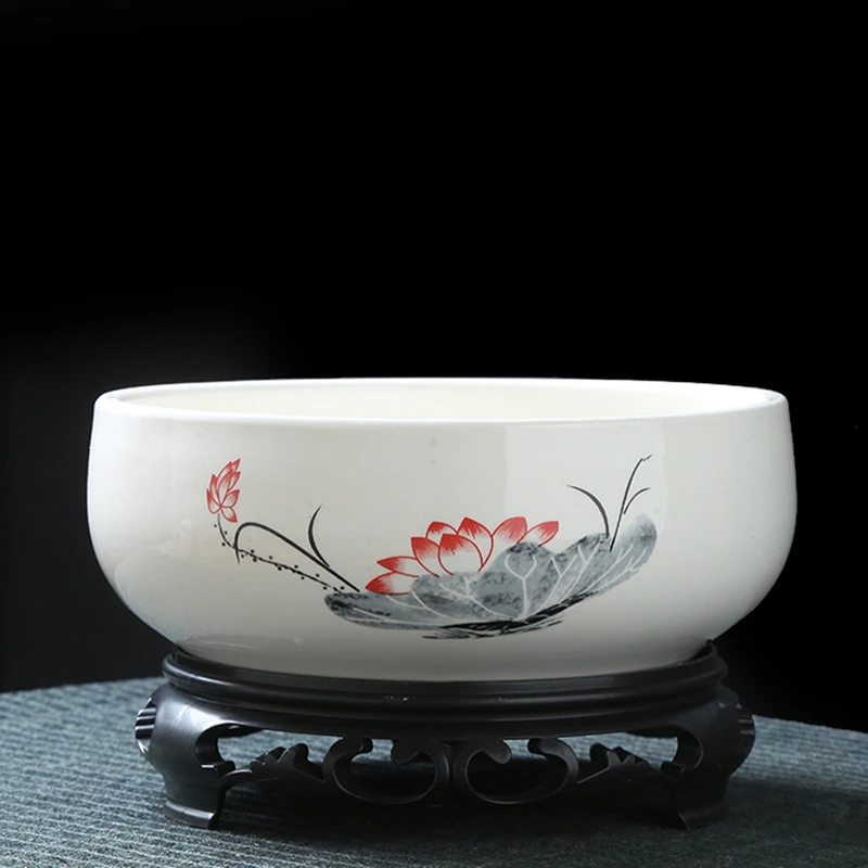 水仙花盆铜钱草睡莲碗莲专用盆粗陶瓷水培绿植器皿创意特大号家用