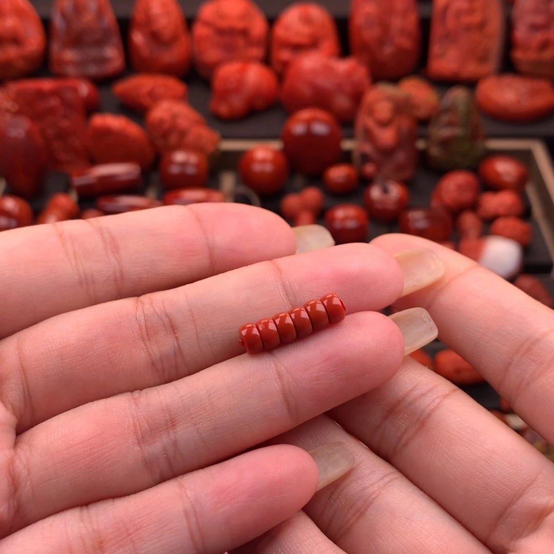 南红玛瑙南红川料原矿精工直切隔片5.3mm未镶嵌