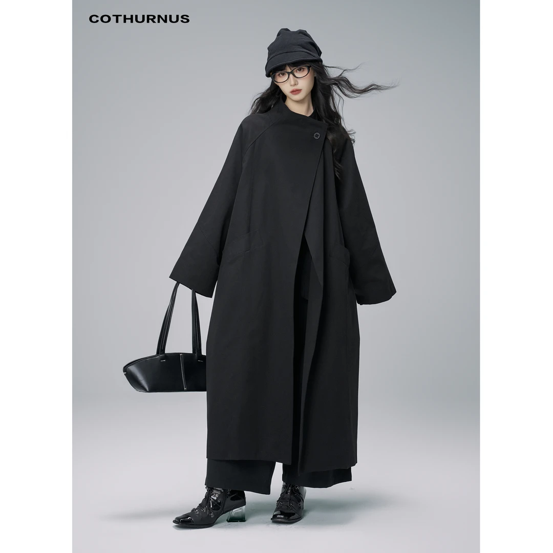 COTHURNUS | 廓形宽松风衣女秋季新款设计感小众高级长款外套