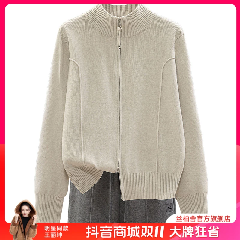 丝柏舍2025商场同款冬季欧若风休闲半高领针织衫S51X2267Z