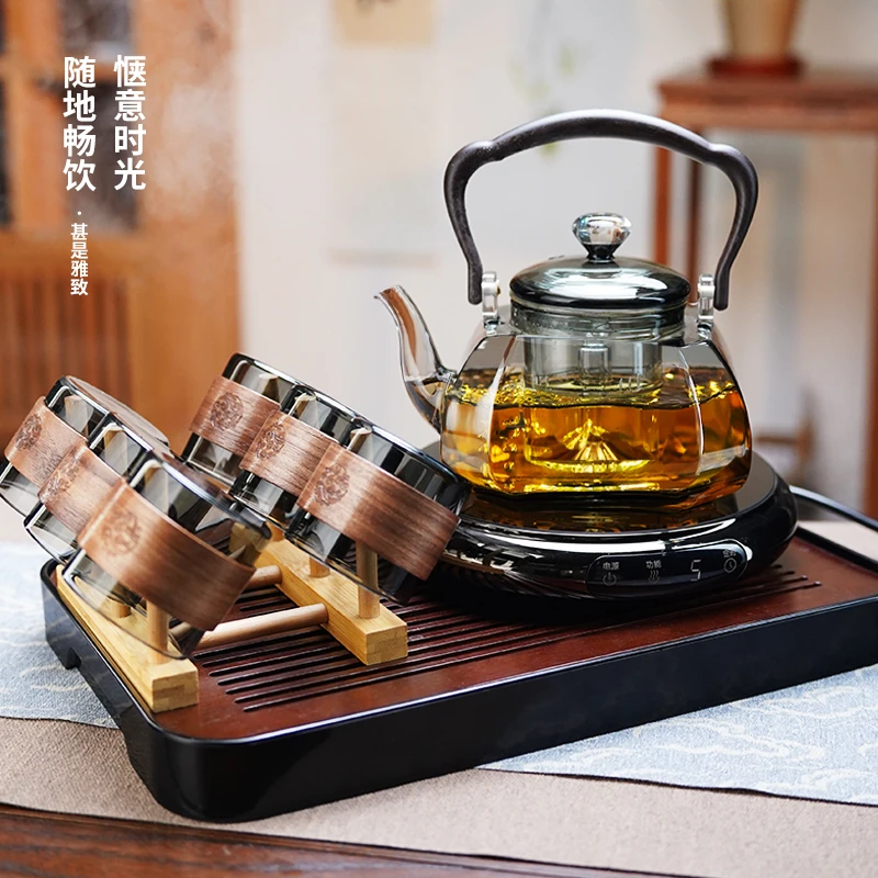 煮茶壶煮茶器2025新款煮茶炉玻璃烧水壶提梁壶蒸煮一体茶壶