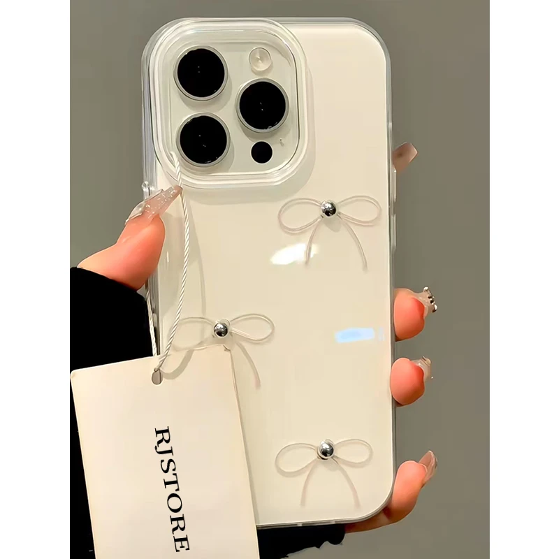 奥菲顿三个蝴蝶结适用iPhone16/15promax大孔苹果14手机壳13/12套