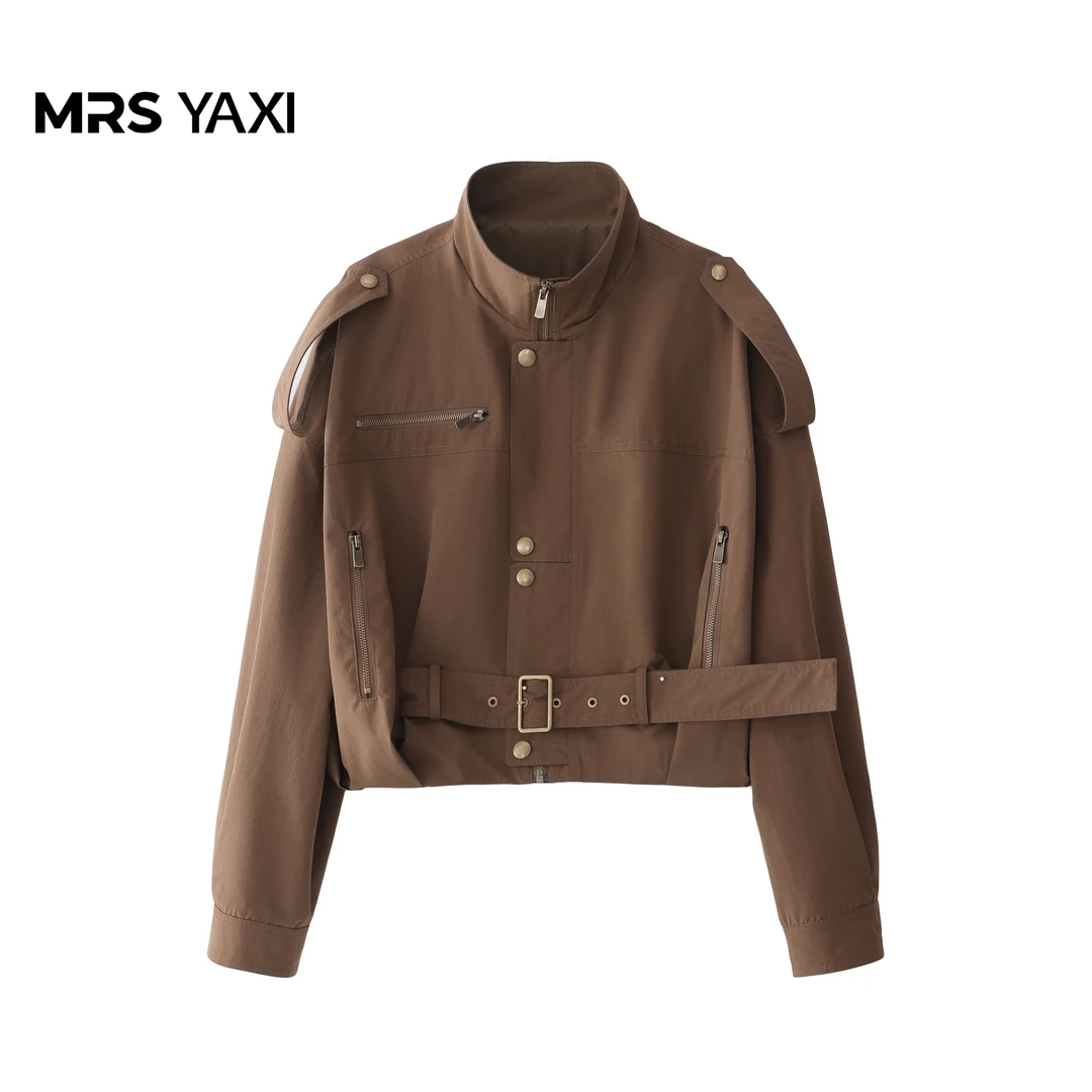 Mrsyaxi立领工装风短款外套YX5073110