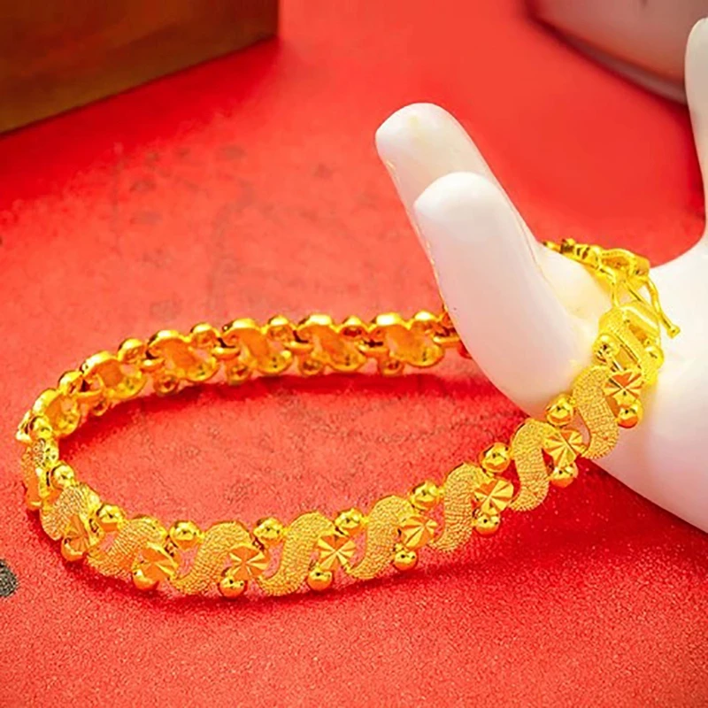 合金手链 【珐琅手链精工手链】气质时尚精美百搭金色精致手链