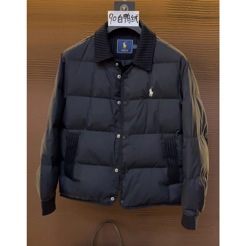 【90白鸭绒】2025冬季新款假两件90白鸭羽绒服男士高奢时尚保暖外套
