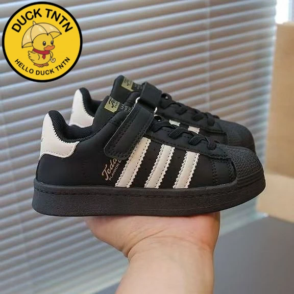 品牌小黄鸭2025春秋童鞋中大童校园低帮板鞋男童魔术贴休闲板鞋女