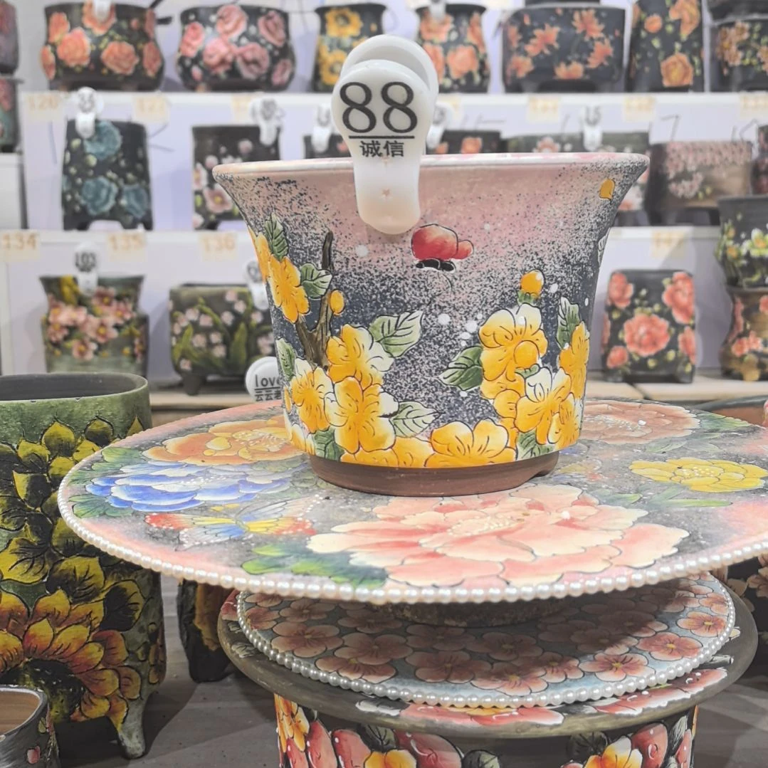 红泥花盆景德镇花盆