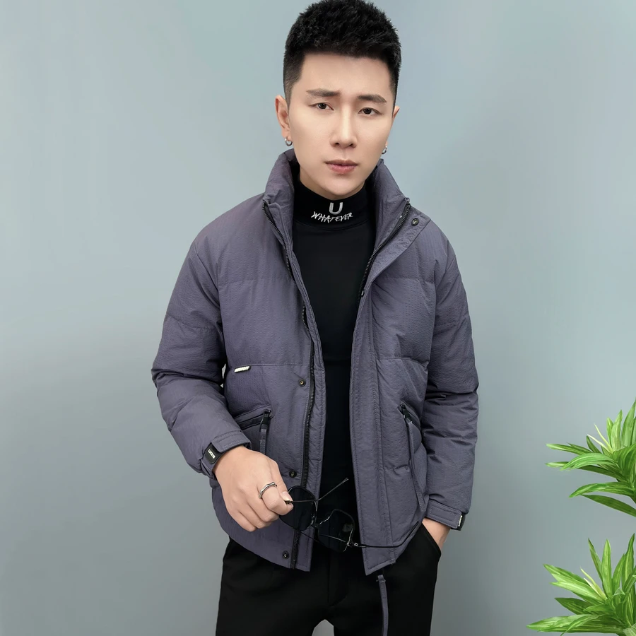 羽绒服短款保暖立领简约休闲男款时尚潮流上衣冬季外套户外男装